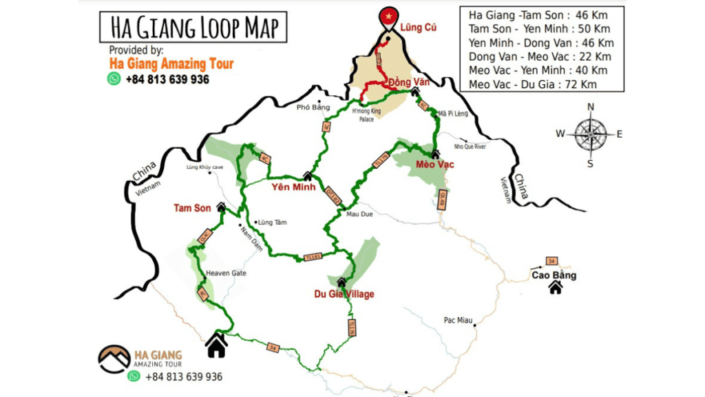 Ha Giang Loop Map MSN
