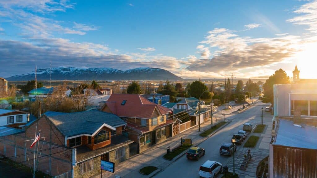Puerto Natales Chile At Sunrise