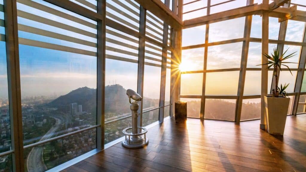Sky Costanera Observatory In Santago Chile During Sunset