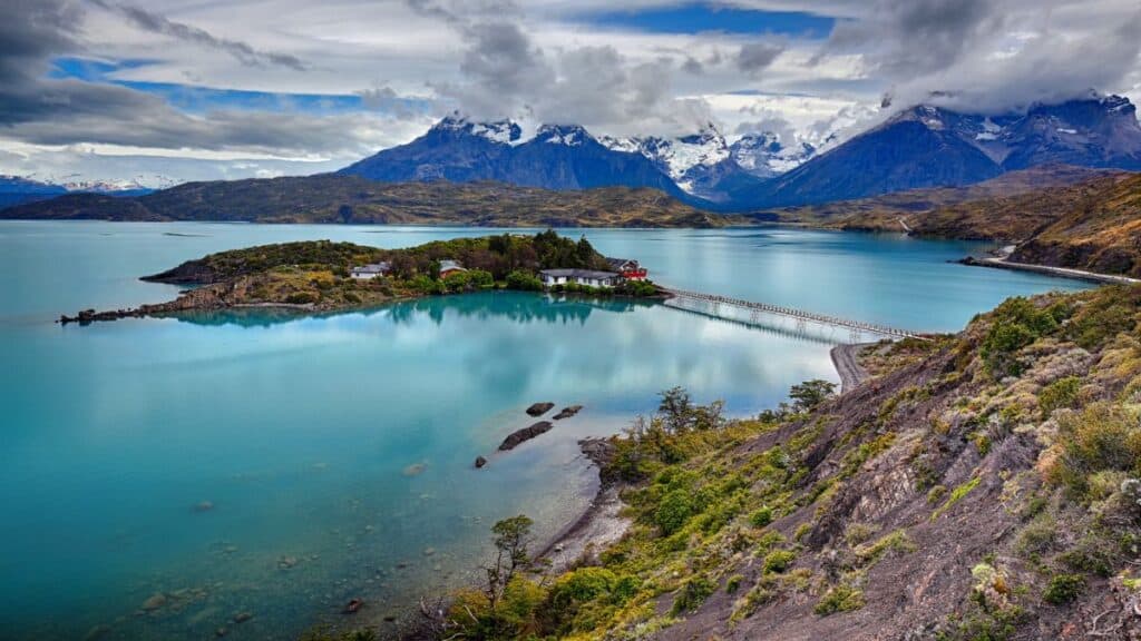 Lake Pehoe At Torres Del Paine National Park Patagonia