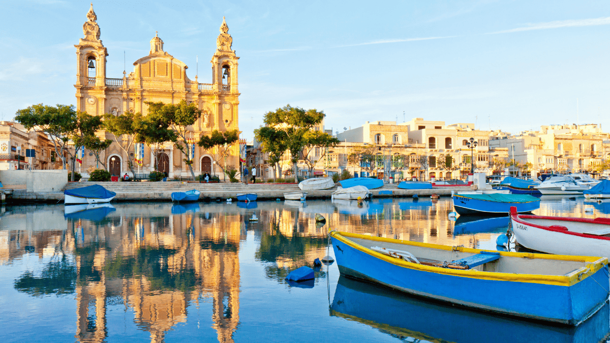 Malta View at Goldenhour Stock