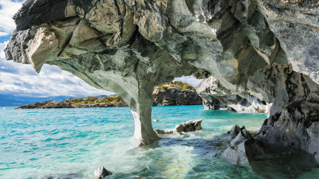 Marble caves (Capillas del Marmol) Stock