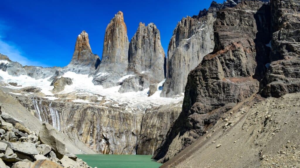 The Three Towers In Torres Del Paine National Park Patagonia