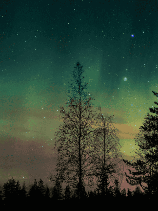 Green Aurora Borealis Stock
