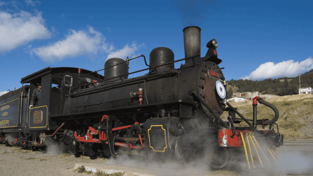 Old Steam Locomotive in Patagonia, Old Patagonian Express Stock