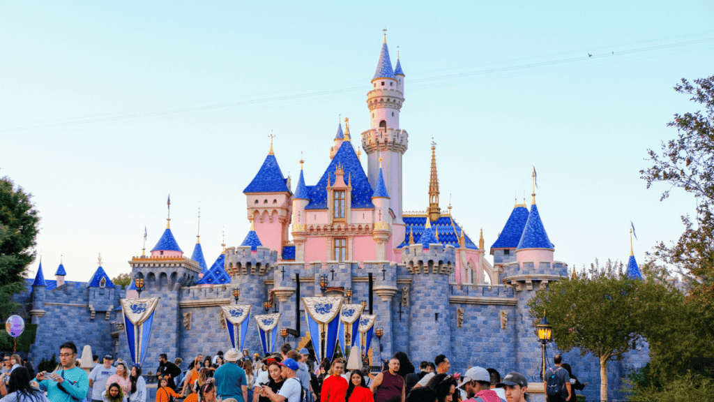 Sleeping Beauty Castle at Disneyland in Anaheim, Orange County, California, USA Stock