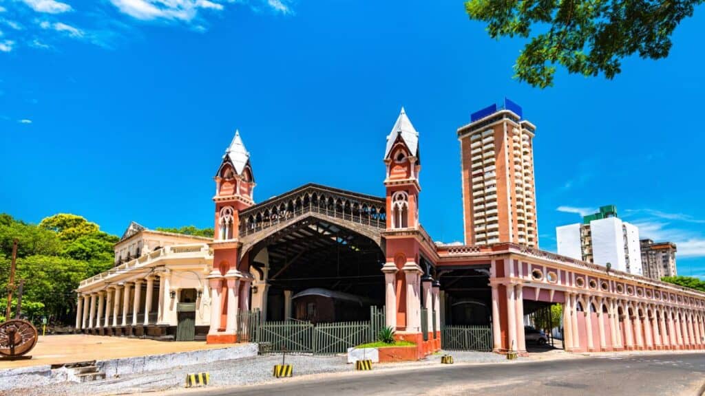 Former train station in Asuncion, Paraguay Stock