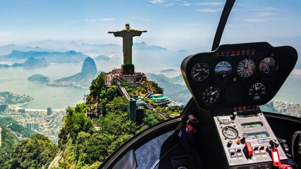 Helicopter Ride View at Rio Brazil Stock