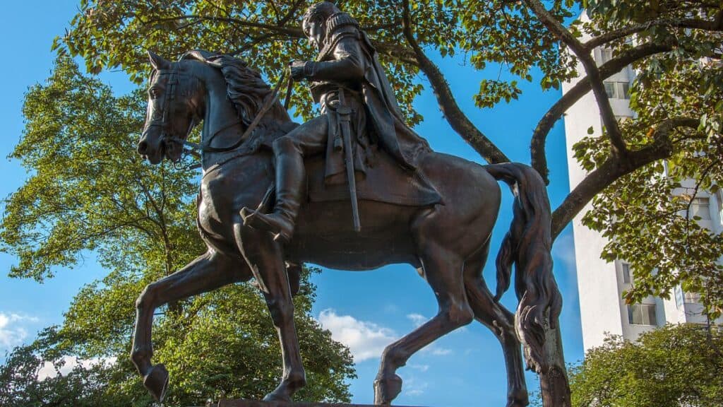 Statue of Simon Bolivar Stock