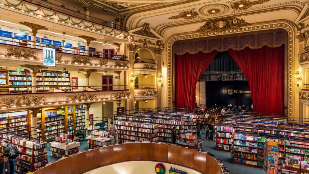 The beautiful bookstore El Ateneo in the city of Buenos Aires Argentina Stock