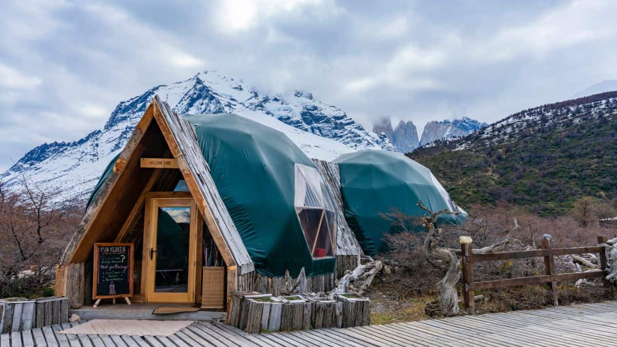 Torres del Paine Hotels Embark on a Journey from Camping to Luxury Retreats Stock