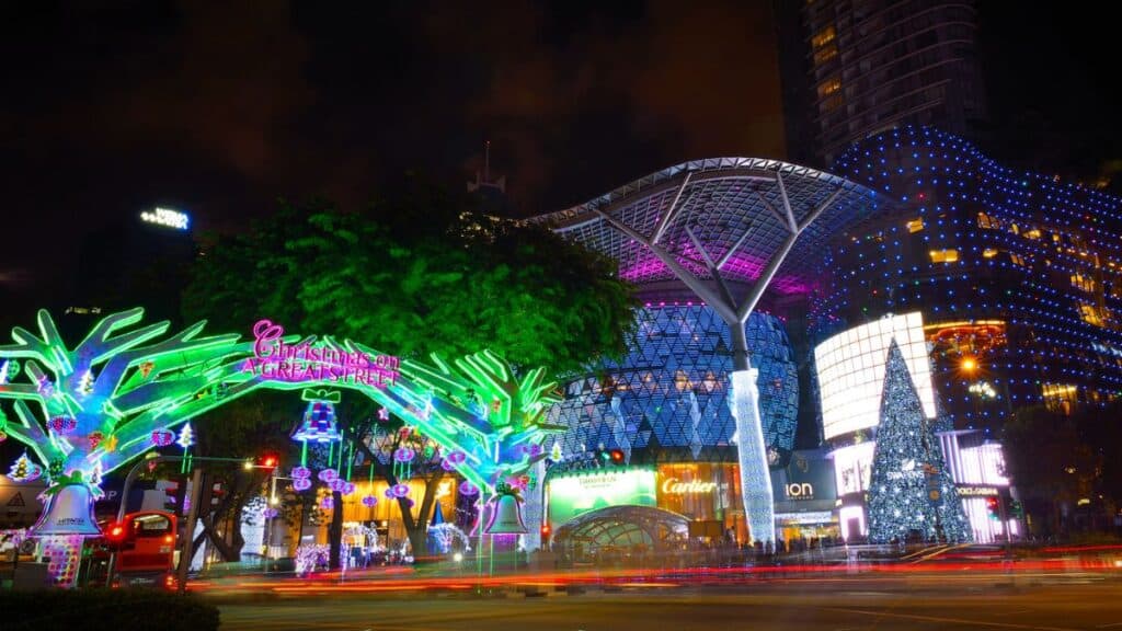 Christmas Decoration at Singapore Orchard Road Stock