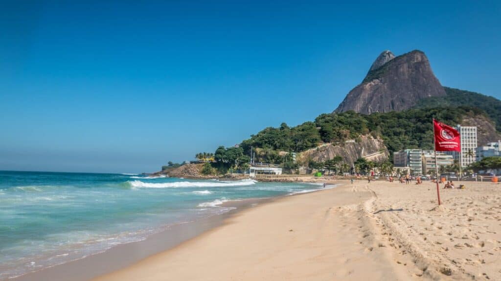 Ipanema Beach in Rio de Janeiro Brazil - stock image