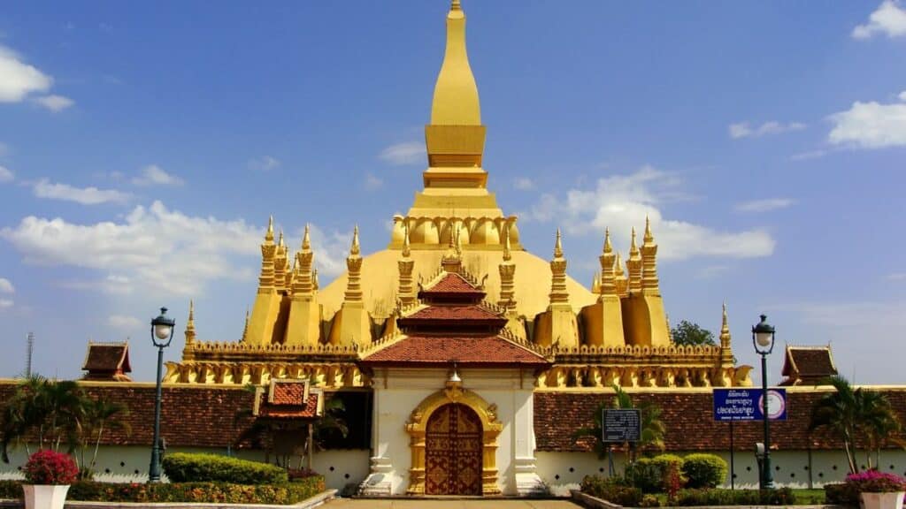 Pha That Luang stupa, Vientiane, Laos Stock