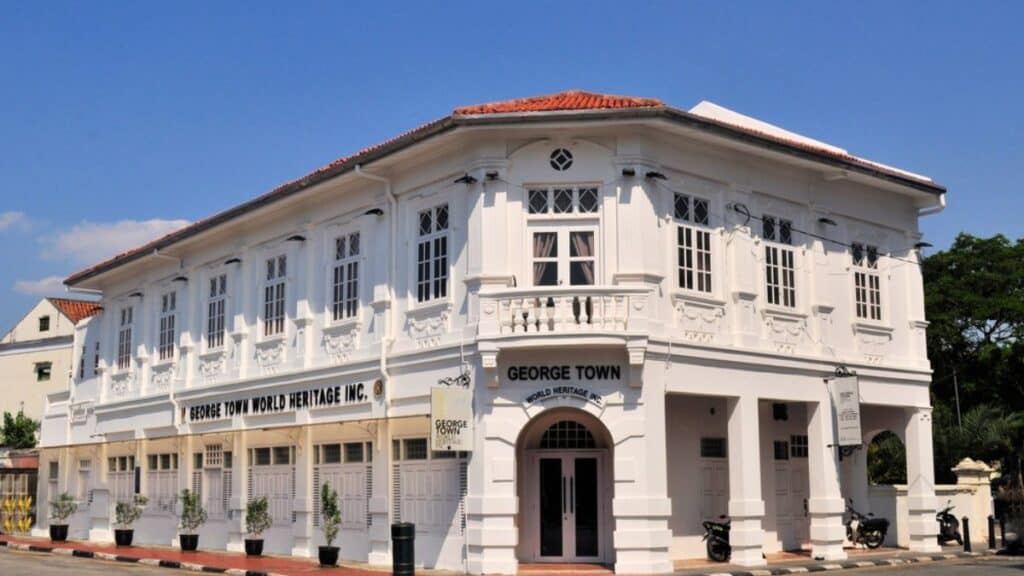 British Colonial World Heritage Office, George Town, Penang, Malaysia Stock
