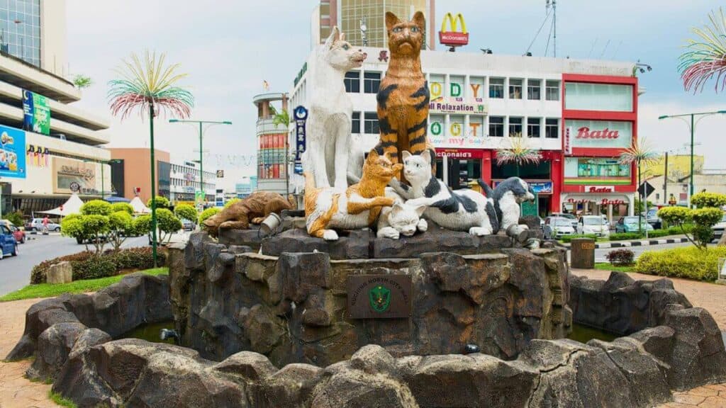 Cats Monument in Kuching Malaysia Stock