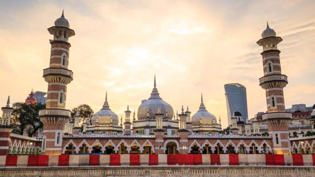 Historic mosque, Masjid Jamek at Kuala Lumpur, Malaysia Stock