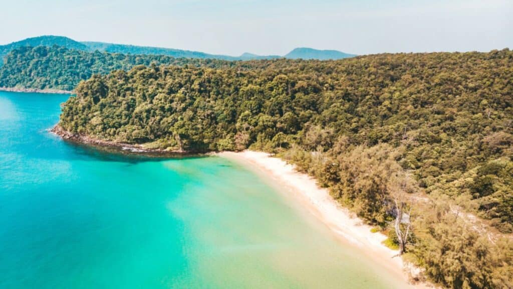 Long Beach on Koh Rong island in Cambodia Stock