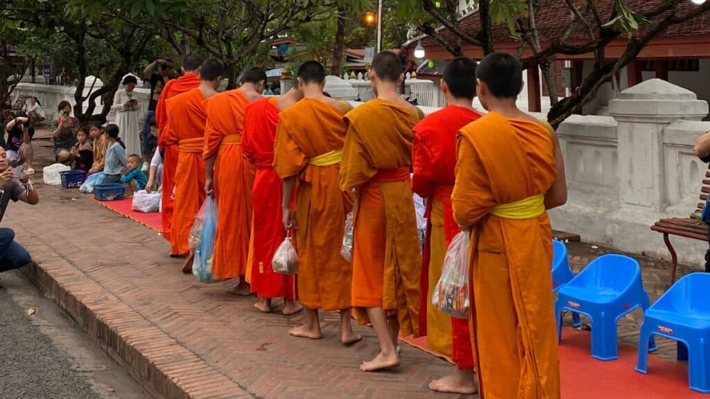 Morning Alms Sai Bat Monks Luang Prabang Laos