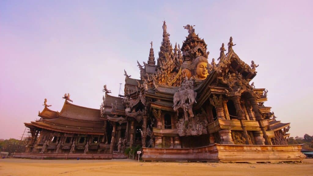 Sanctuary of Truth in Pattay , Thailand Stock