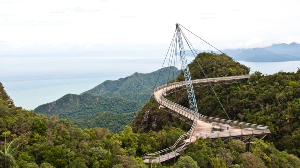 The Langkawi Sky Bridge in Langkawi Island Stock