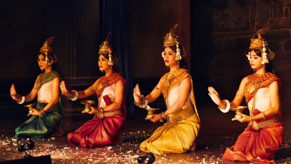 Traditional Apsara Khmer Cambodian dance Stock