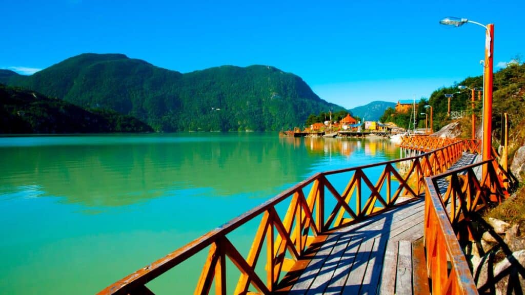 Village of Caleta Tortel - Chile Stock