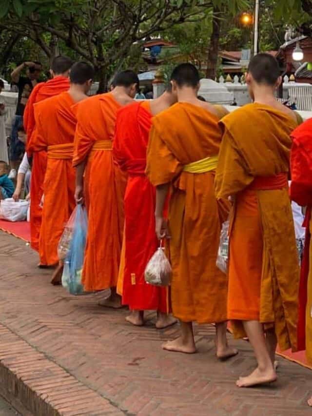 Morning Alms Sai Bat Monks Luang Prabang Laos