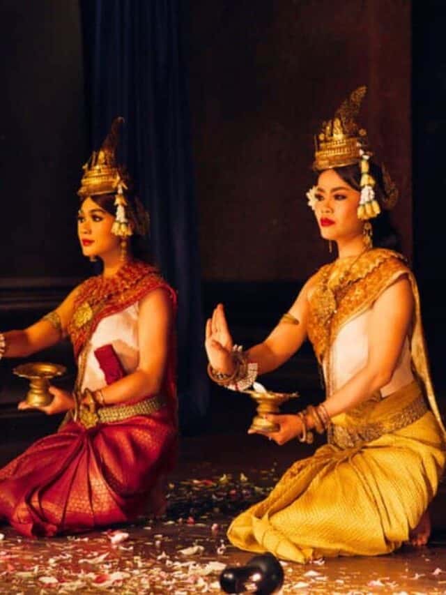 Traditional Apsara Khmer Cambodian dance Stock