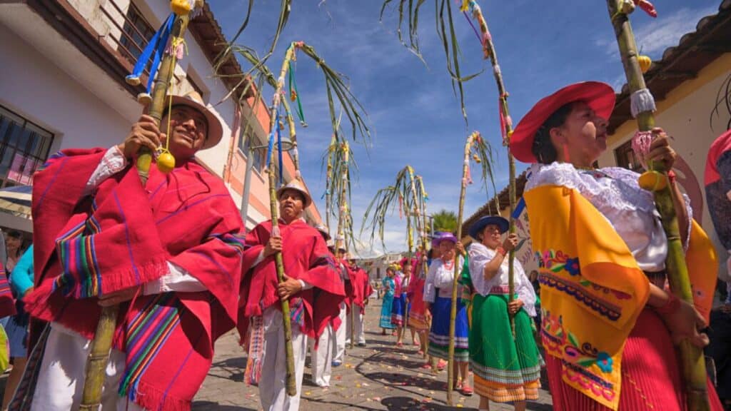 Corpus Christi parade in Pujili Ecuador Stock