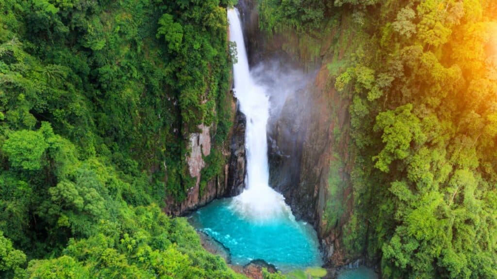 Haew Narok Waterfall in rain forest at Khao Yai National Park Stock