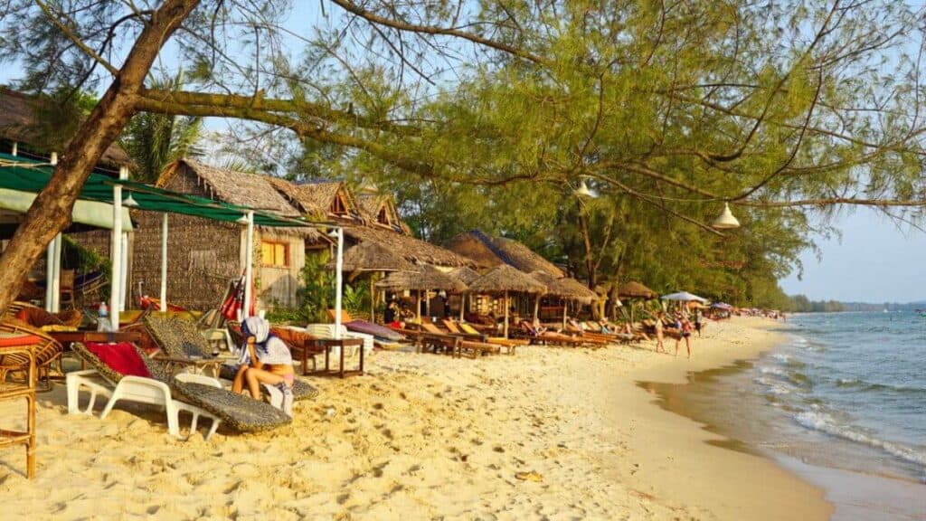 Tropical beach of otres Cambodia Stock