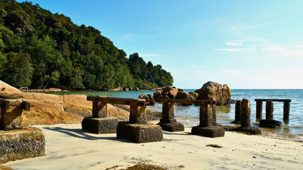 Beach at national Park in Penang, Malaysia Stock