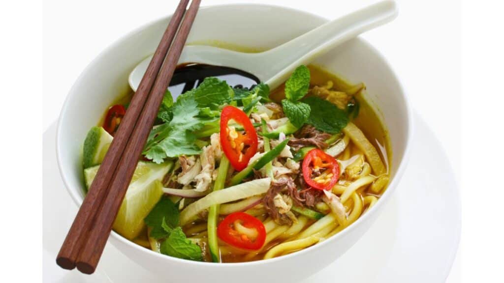 Penang assam laksa, malaysian food Stock