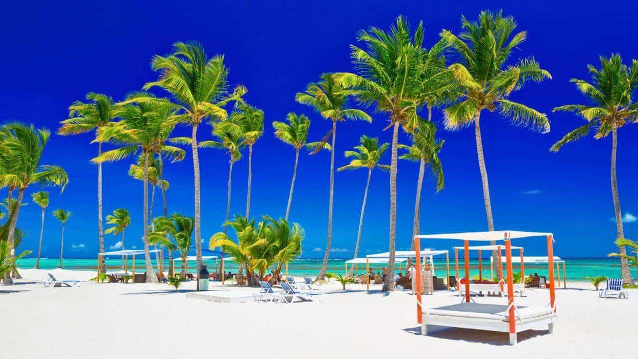 Beach on the tropical island stock