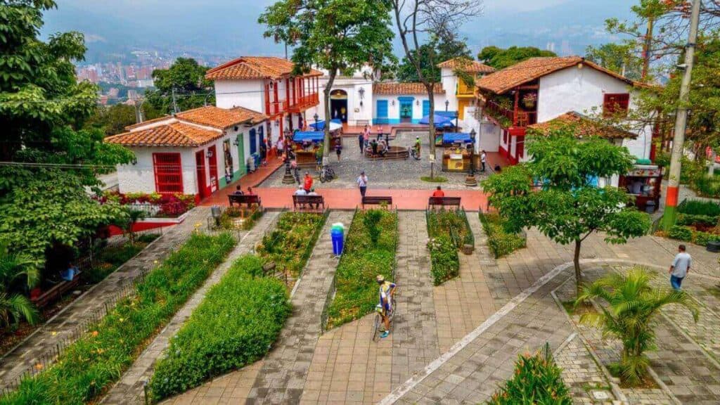 Beautiful Pueblito Paisa in Nutibara Hill, Medellin city, Colombia Stock