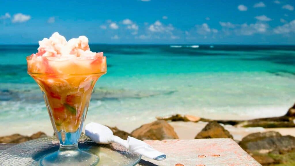 Fresh lobster ceviche Caribbean sea Stock