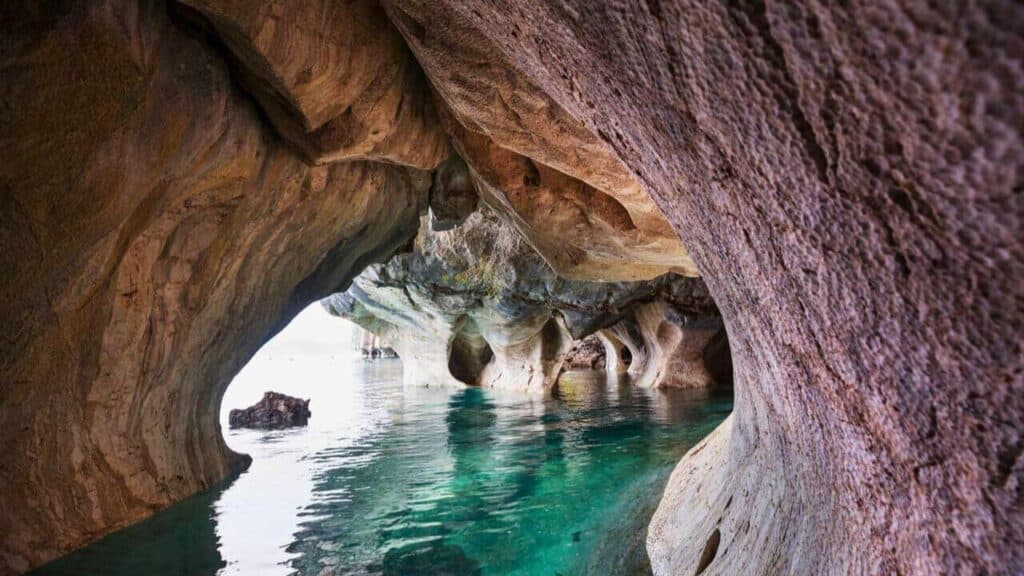 Marble Caves on the Lake of General Carrera Patagonia Stock