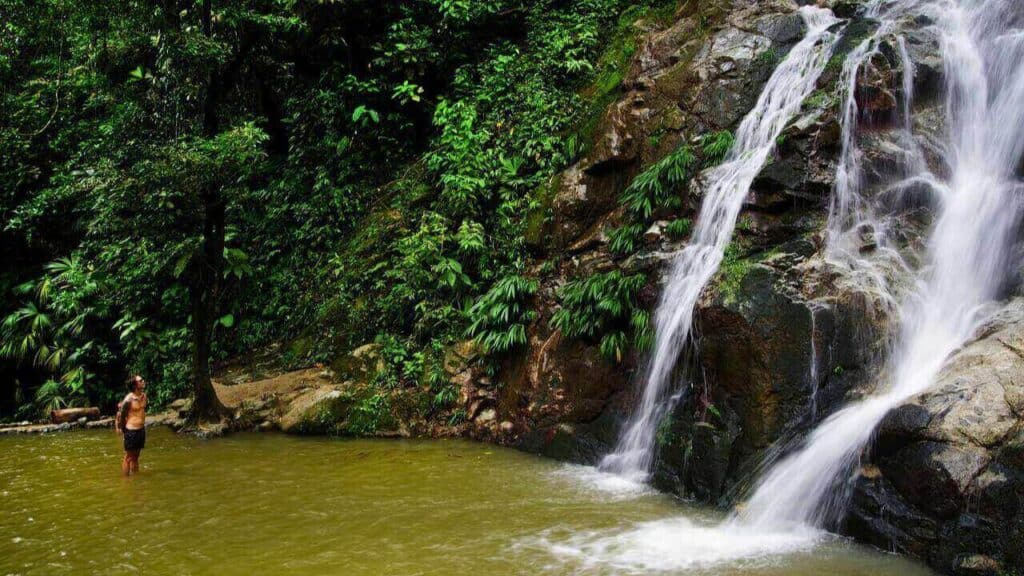 Marinka Waterfall in Minca Colombia Stock