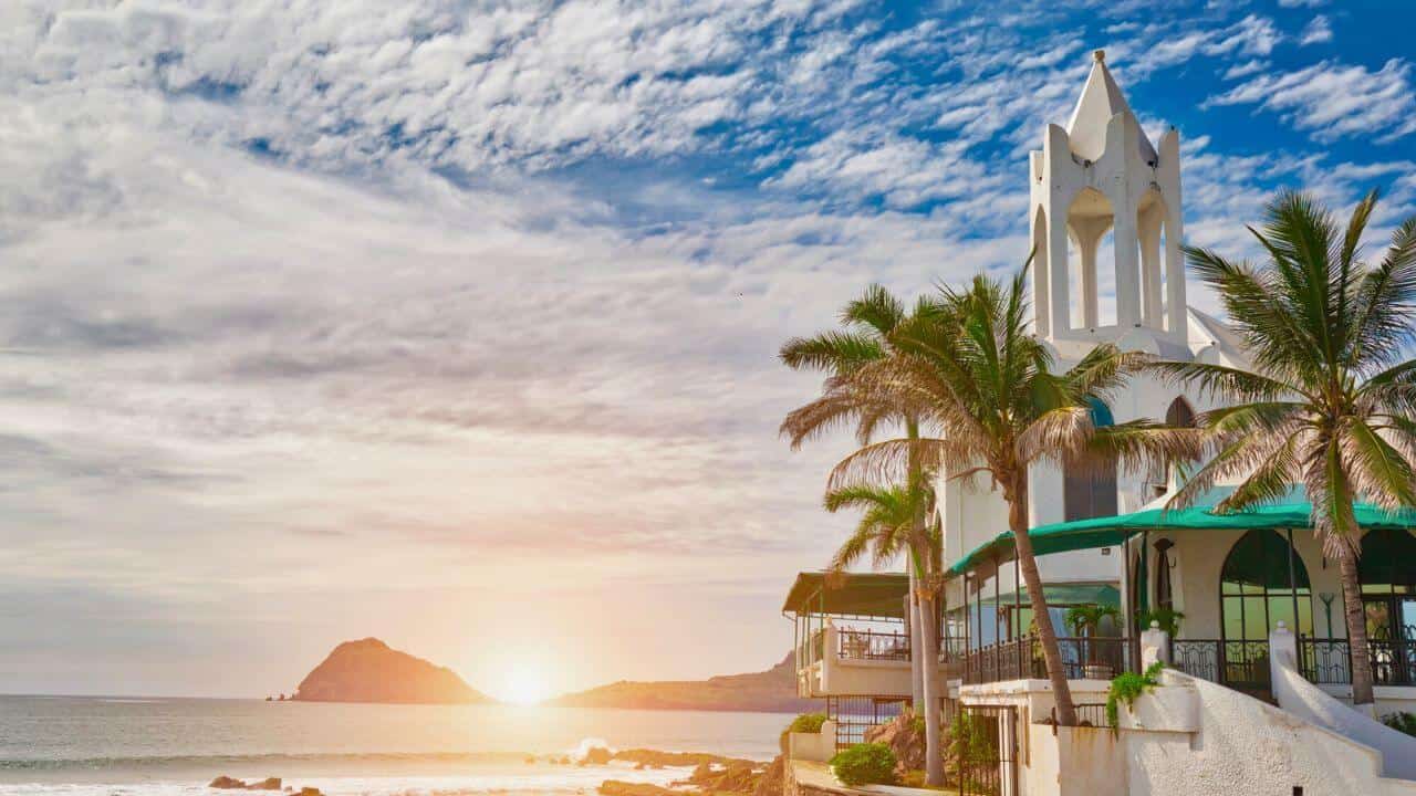 Mazatlan Golden Zone (Zona Dorada), famous tourist Spot Stock
