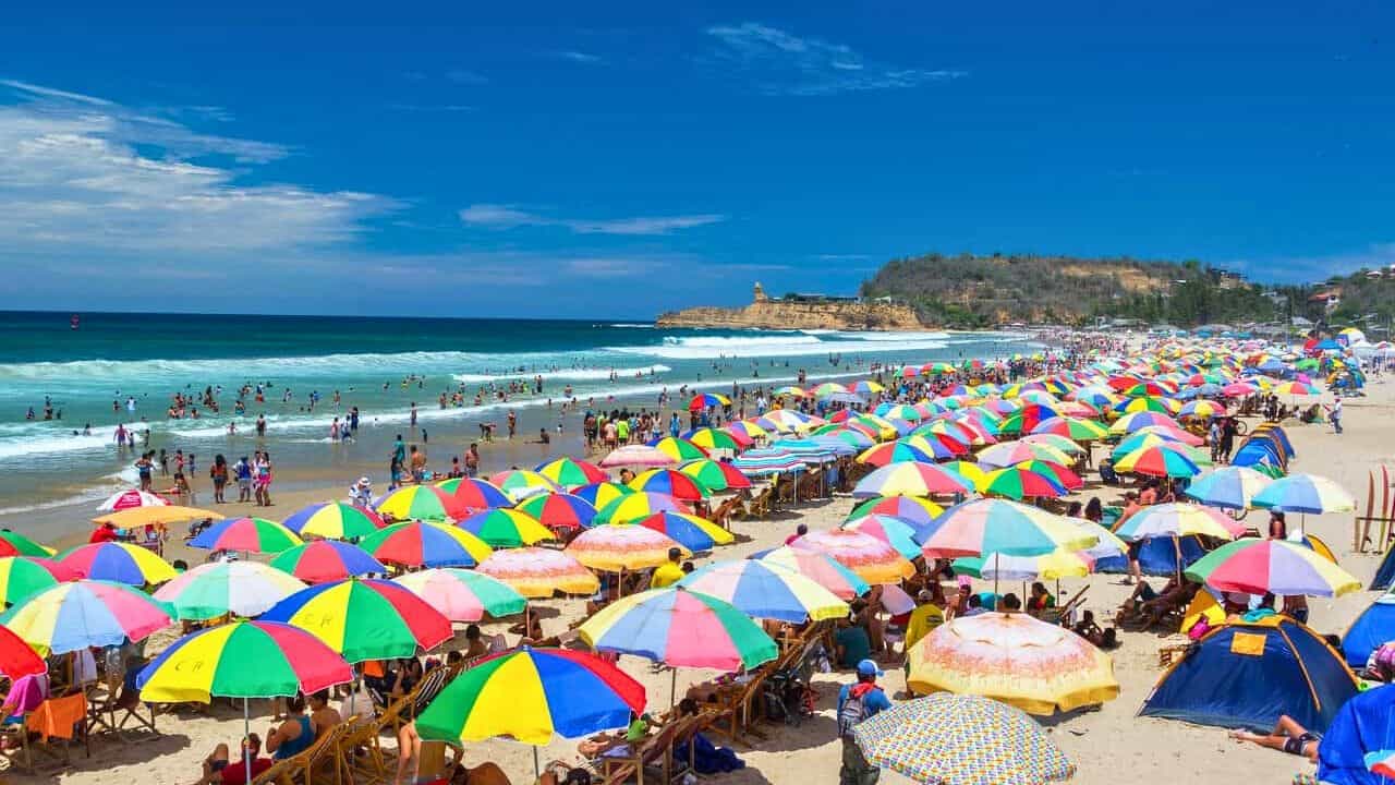 Montanita Ecuador Beach Stock