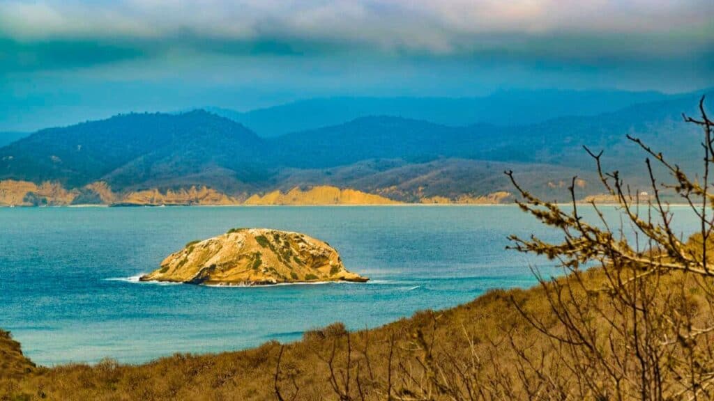 Mountains and Sea at Machalilla National Park Ecuador Stock