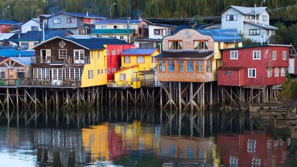 Palafito Houses In Chiloe Island Stock