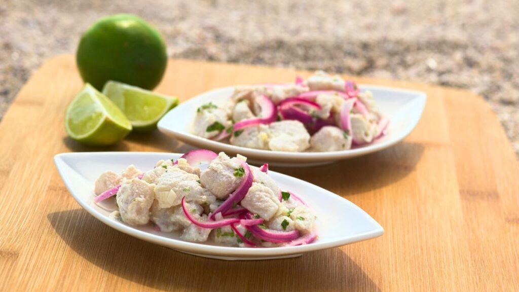 Peruvian Ceviche Served With Lime