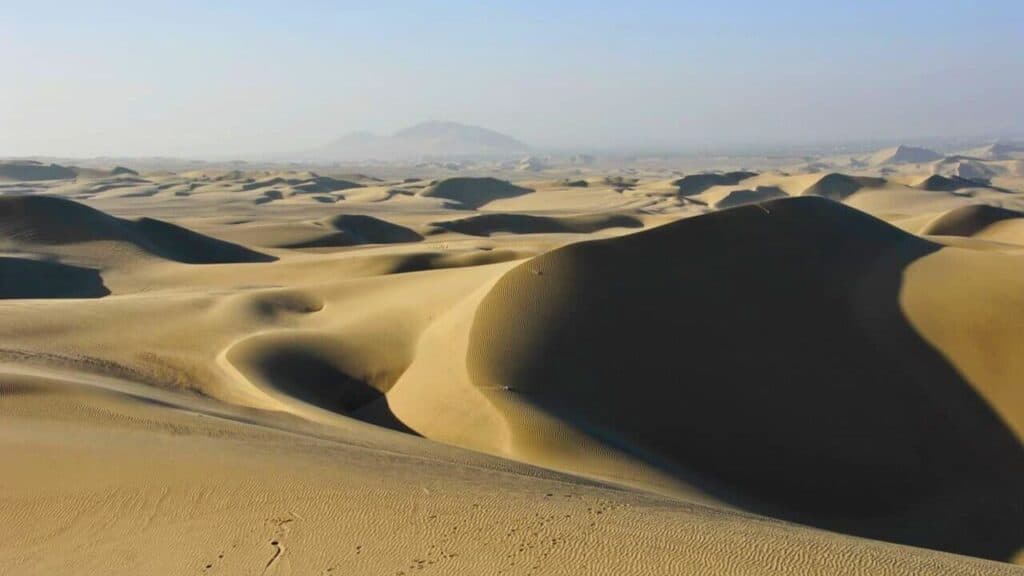 Sand Dunes In Huacachina Peru Stock