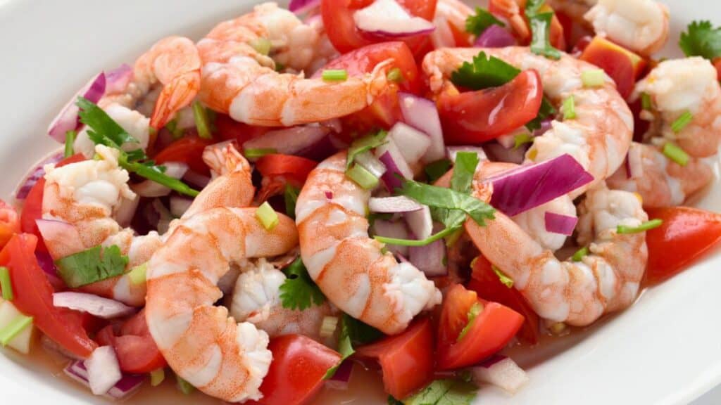 Shrimp ceviche , prawn ceviche Stock