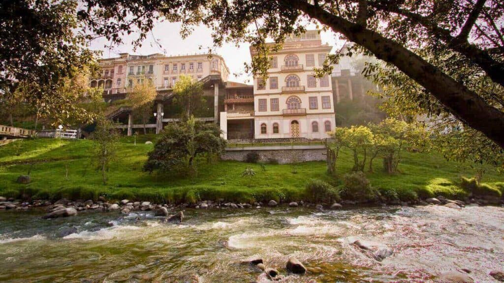 Tomebamba River in Cuenca Ecuador Stock