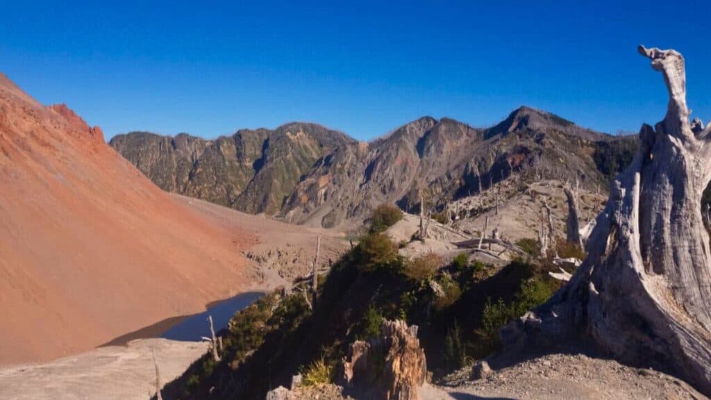 Top Of Chaiten Volcano Patagonia Stock