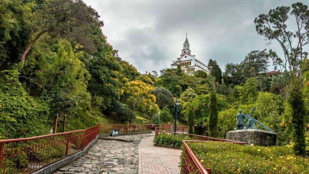 Walkway To The Top Of Cerro Monserrate Church In Bogota Colombia Stock