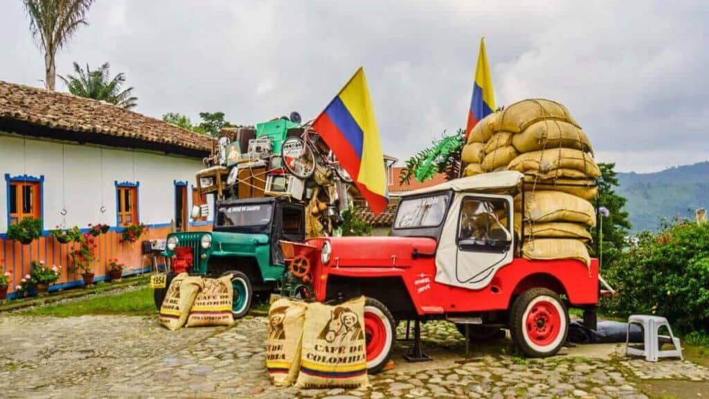Willys Jeep in Salento Village Stock